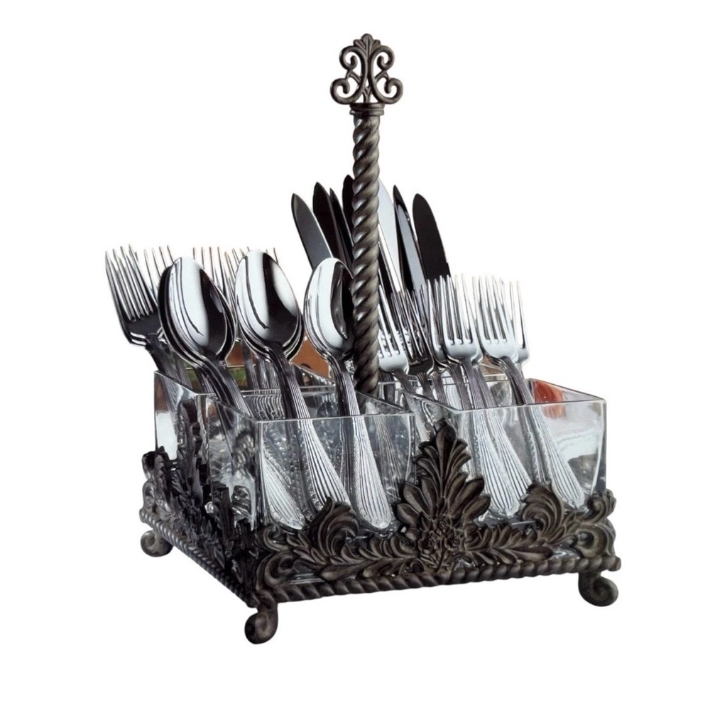 Shannon by Godinger Crystal Flatware Caddy - Picture 5 of 6